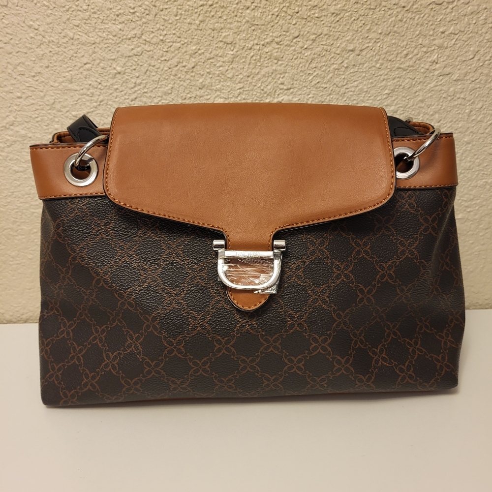 NWOT Nine West Brown Leisha Satchel Bag